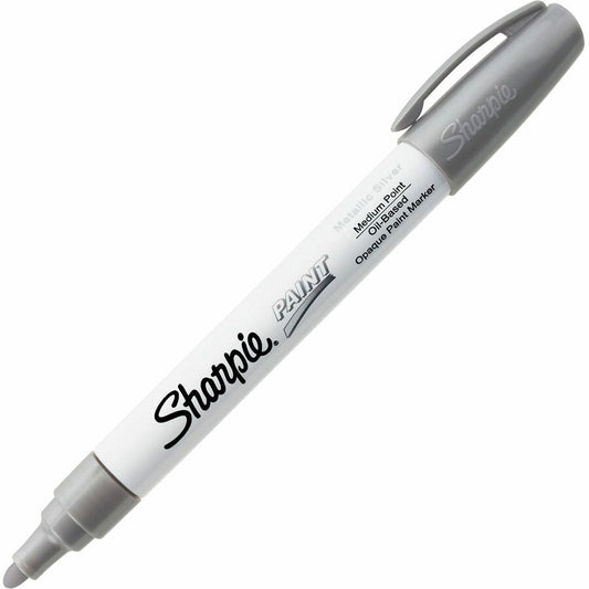 Sharpie Oil-Based Paint Marker - Medium Point - Silver Ink - Oil Based - 1 Each