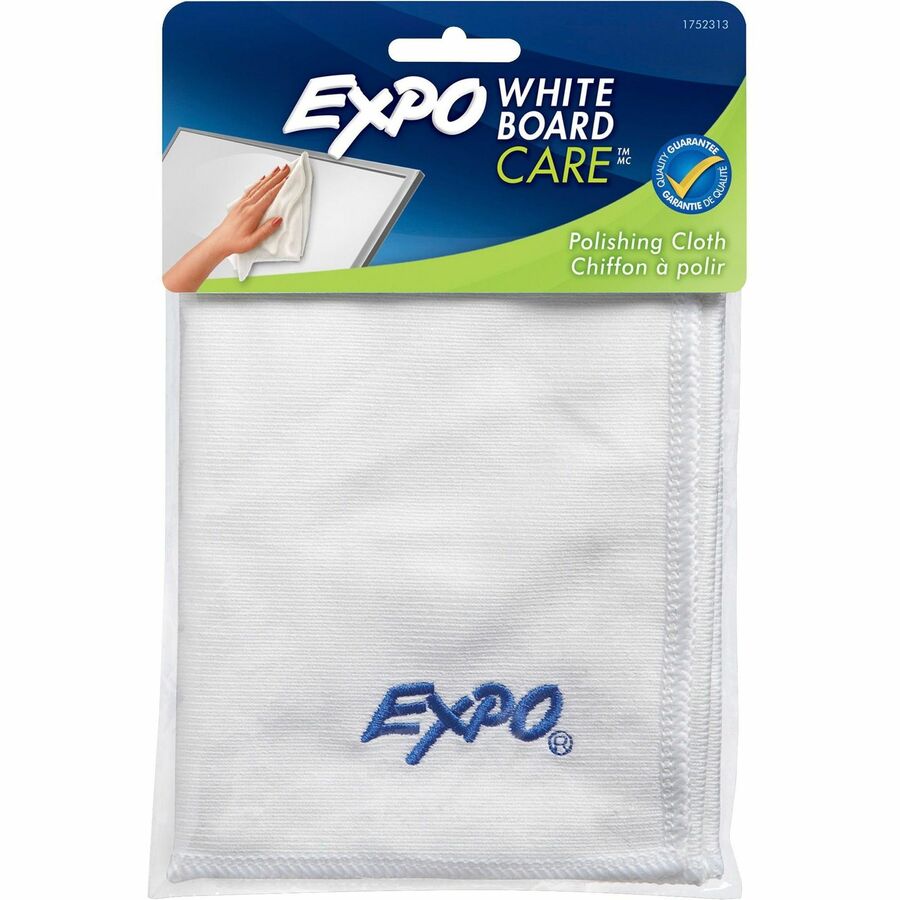 Expo Whiteboard CARE Polishing Cloth - 12" Width x 12" Length - Reusable, Washable - White - MicroFiber - 1 Pack