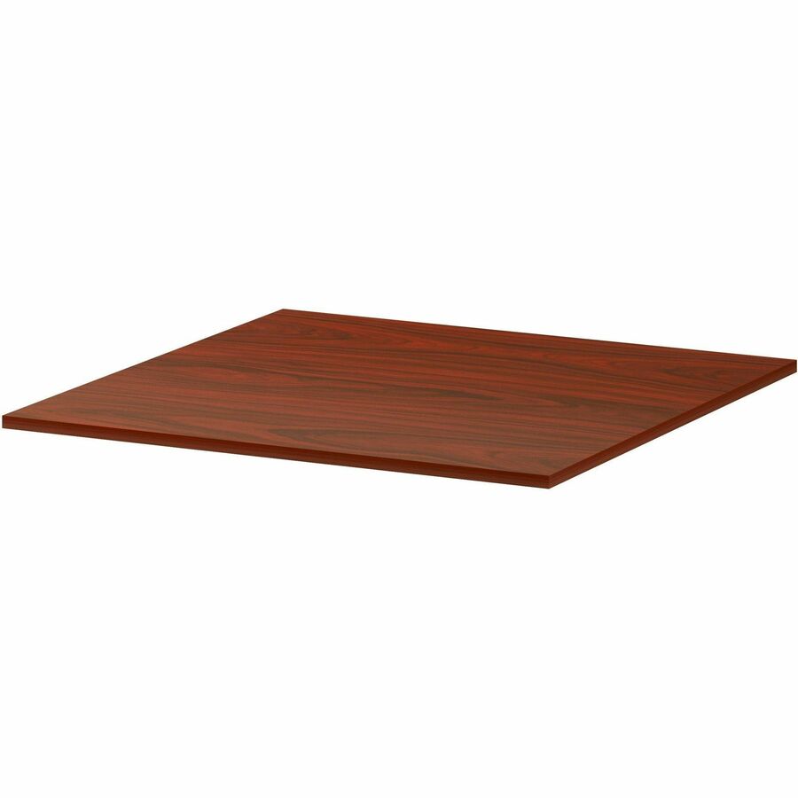 Lorell Essentials Modular Conference Tables - 47" Width x 47" Thickness x 1" Length - Band Edge - Mahogany Table Top - Modular, Eco-friendly - For Meeting, Office - 1 Each