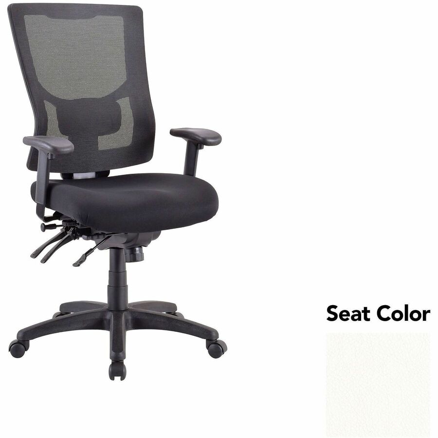 Lorell Multifunctional Mesh High-back Exec. Chair - Dillon Snow Seat Color - Mesh Back Material - High Back - 1 Each