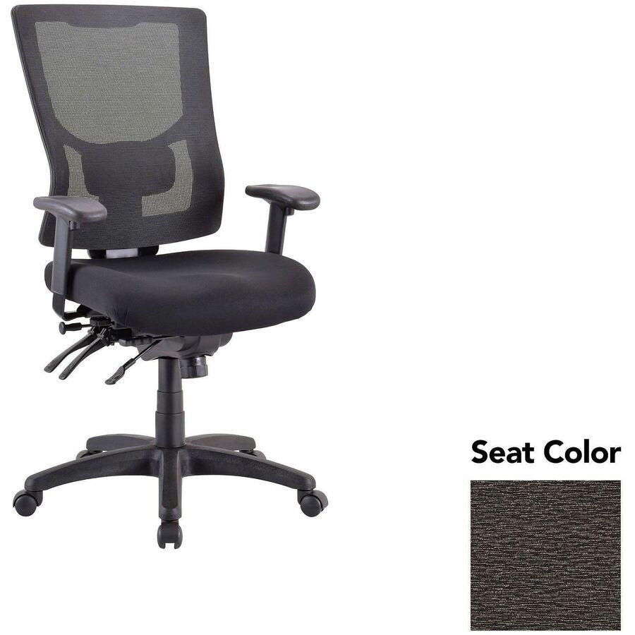 Lorell Multifunctional Mesh High-back Exec. Chair - Fuse Pepper Seat Color - Mesh Back Material - High Back - 1 Each