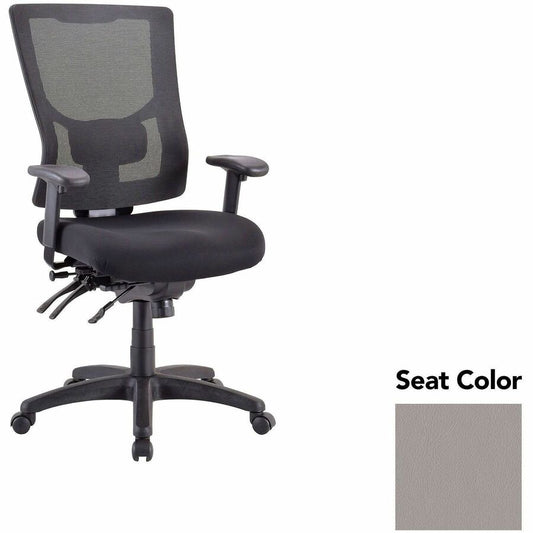 Lorell Multifunctional Mesh High-back Exec. Chair - Castillo Metal Seat Color - Mesh Back Material - High Back - 1 Each