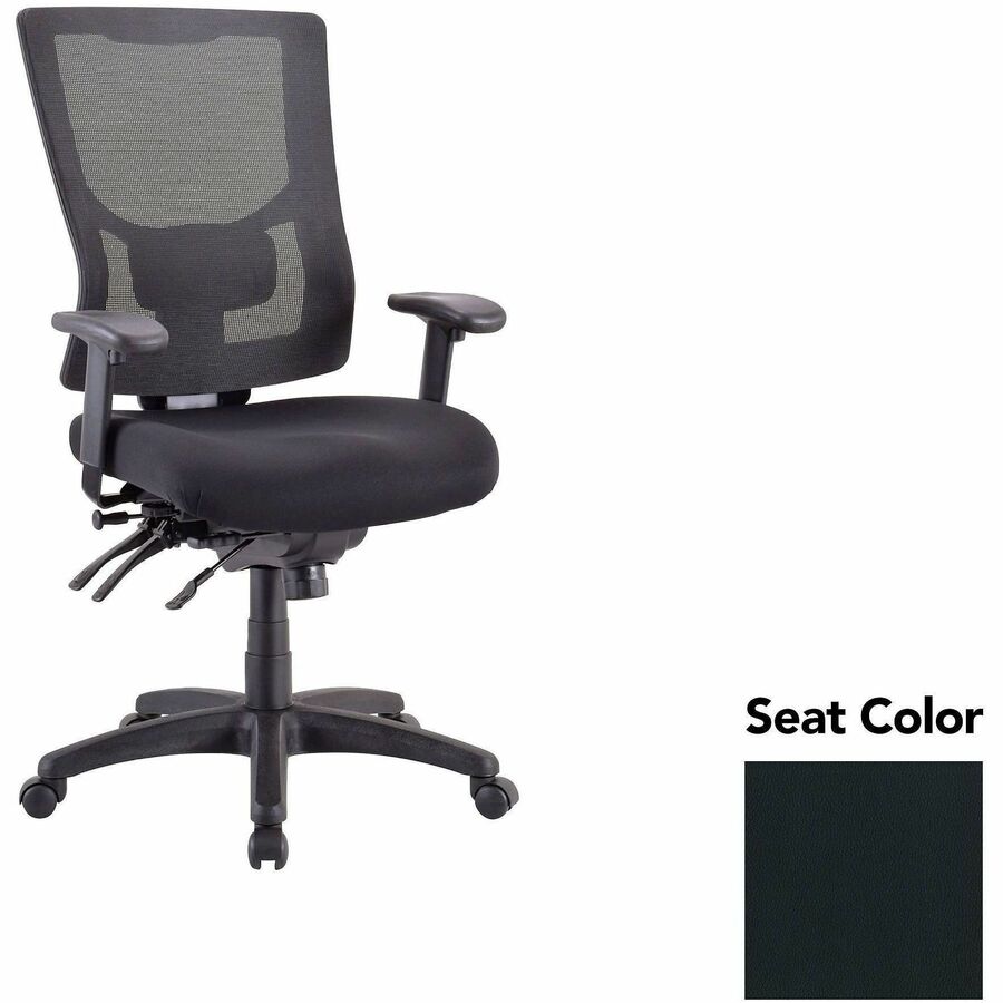 Lorell Multifunctional Mesh High-back Exec. Chair - Dillon Black Seat Color - Mesh Back Material - High Back - 1 Each