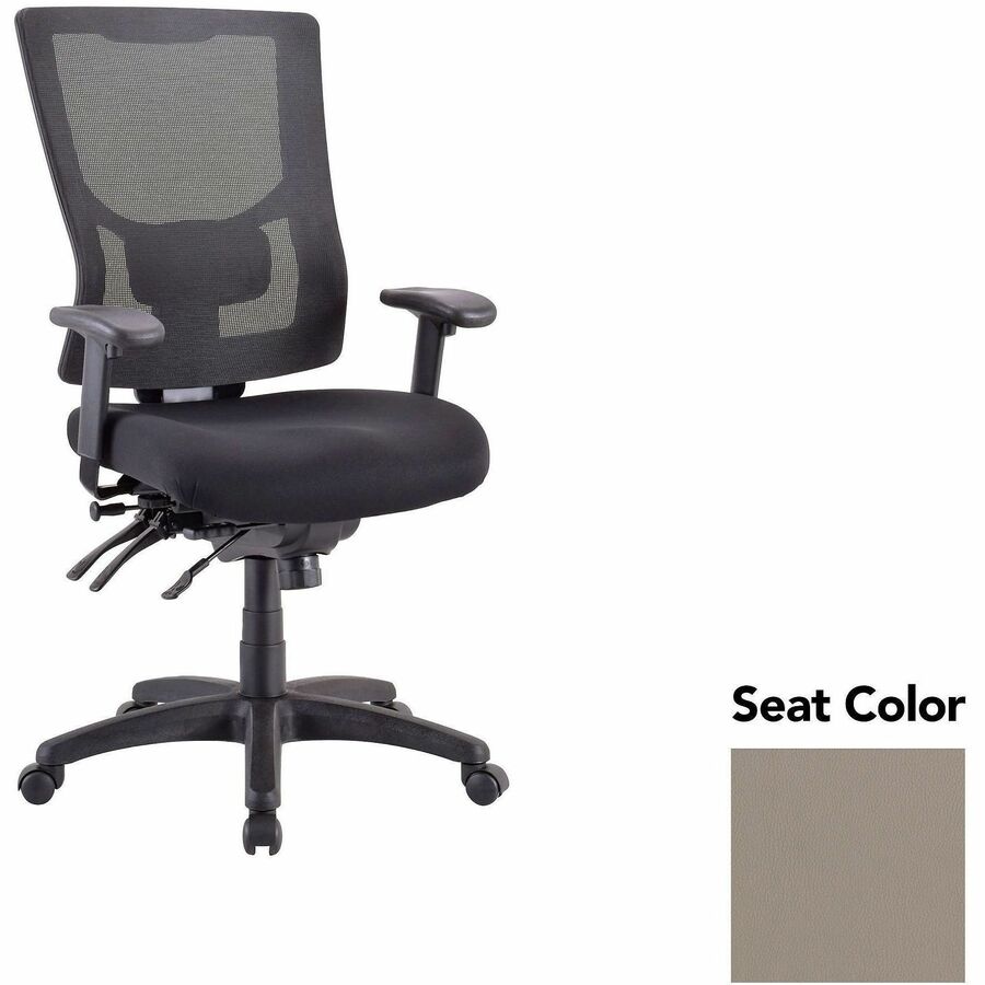 Lorell Multifunctional Mesh High-back Exec. Chair - Dillon Stratus Seat Color - Mesh Back Material - High Back - 1 Each