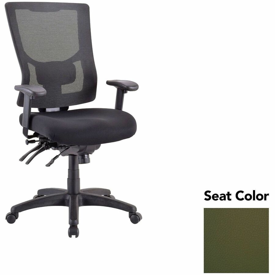 Lorell Multifunctional Mesh High-back Exec. Chair - Canyon Fern Seat Color - Mesh Back Material - High Back - 1 Each