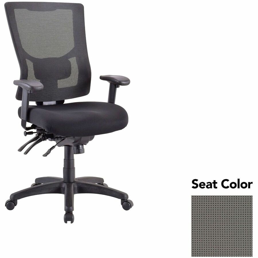 Lorell Multifunctional Mesh High-back Exec. Chair - Expo Fog Seat Color - Mesh Back Material - High Back - 1 Each