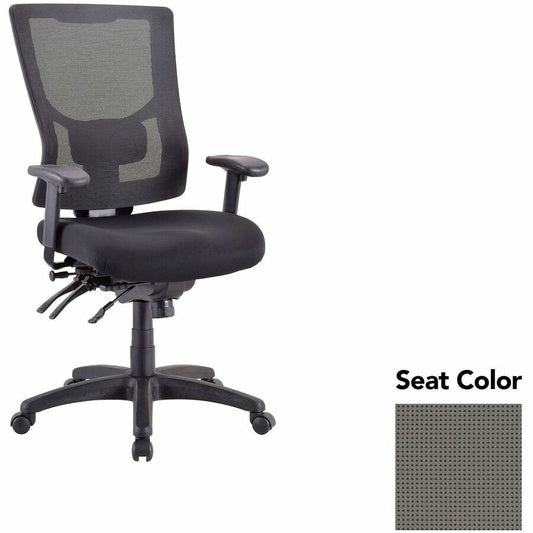 Lorell Multifunctional Mesh High-back Exec. Chair - Expo Fog Seat Color - Mesh Back Material - High Back - 1 Each
