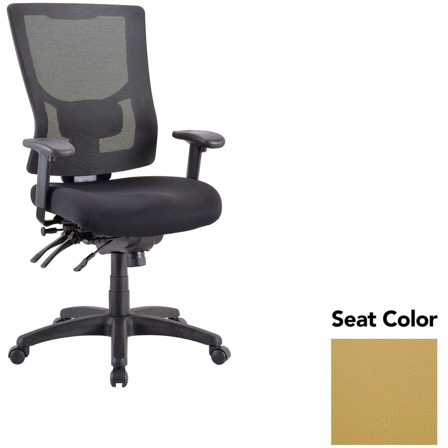 Lorell Multifunctional Mesh High-back Exec. Chair - Canyon Nugget Seat Color - Mesh Back Material - High Back - 1 Each