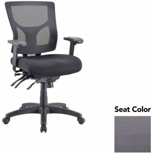 Lorell Multifunctional Mesh Mid-back Executive Chair - Canyon Carbon Seat Color - Mesh Back Material - Mid Back - 1 Each