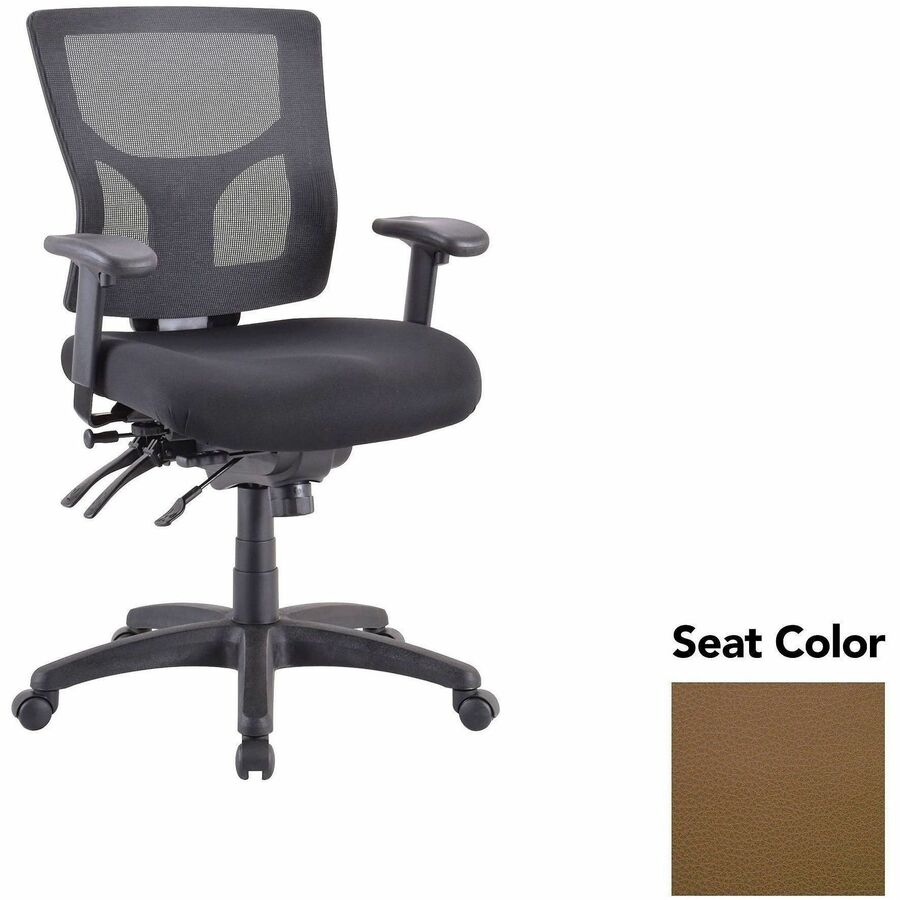 Lorell Multifunctional Mesh Mid-back Executive Chair - Canyon Mudslide Seat Color - Mesh Back Material - Mid Back - 1 Each
