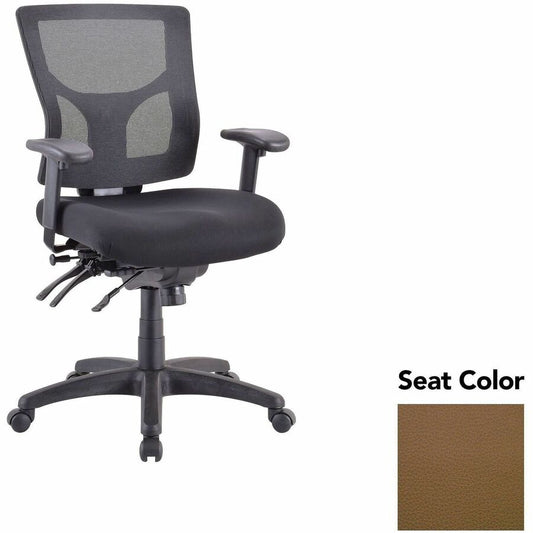 Lorell Multifunctional Mesh Mid-back Executive Chair - Canyon Mudslide Seat Color - Mesh Back Material - Mid Back - 1 Each