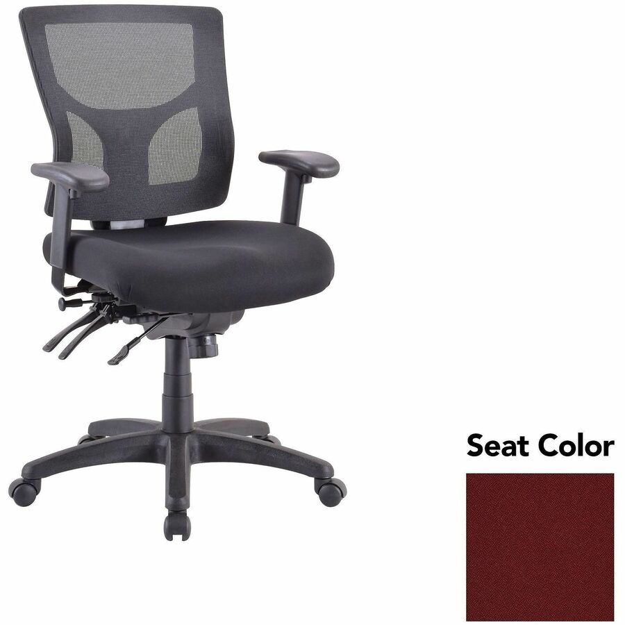 Lorell Multifunctional Mesh Mid-back Executive Chair - Forte Port Seat Color - Mesh Back Material - Mid Back - 1 Each