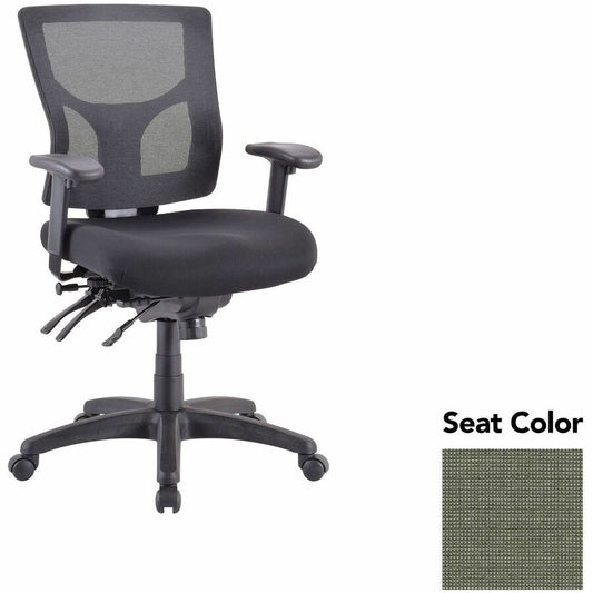 Lorell Multifunctional Mesh Mid-back Executive Chair - Shire Sage Seat Color - Mesh Back Material - Mid Back - 1 Each