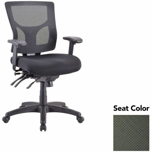 Lorell Multifunctional Mesh Mid-back Executive Chair - Perfection Olive Green Seat Color - Mesh Back Material - Mid Back - 1 Each