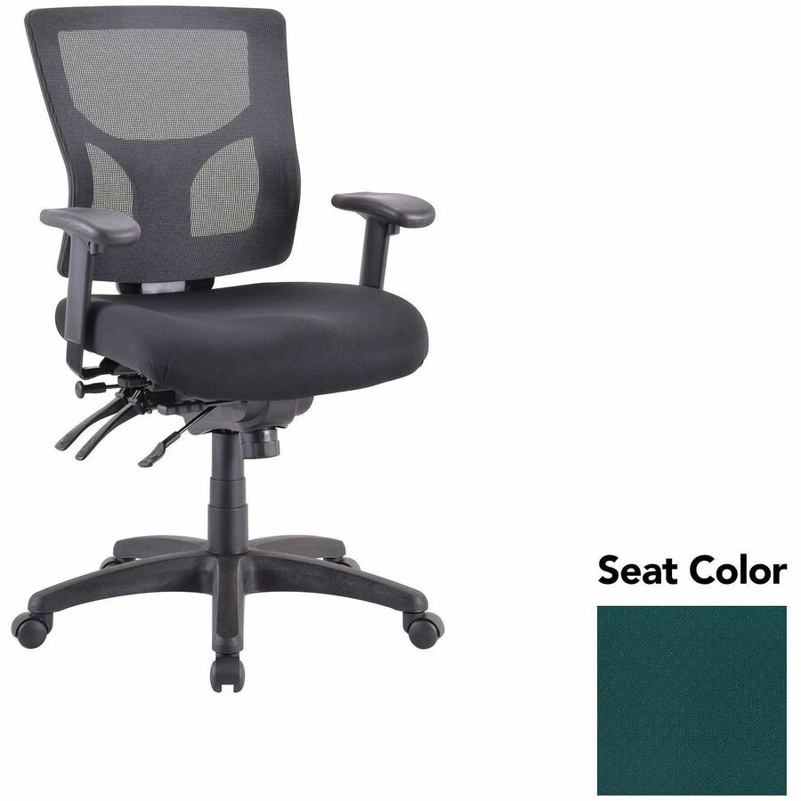 Lorell Multifunctional Mesh Mid-back Executive Chair - Insight Forest Seat Color - Mesh Back Material - Mid Back - 1 Each