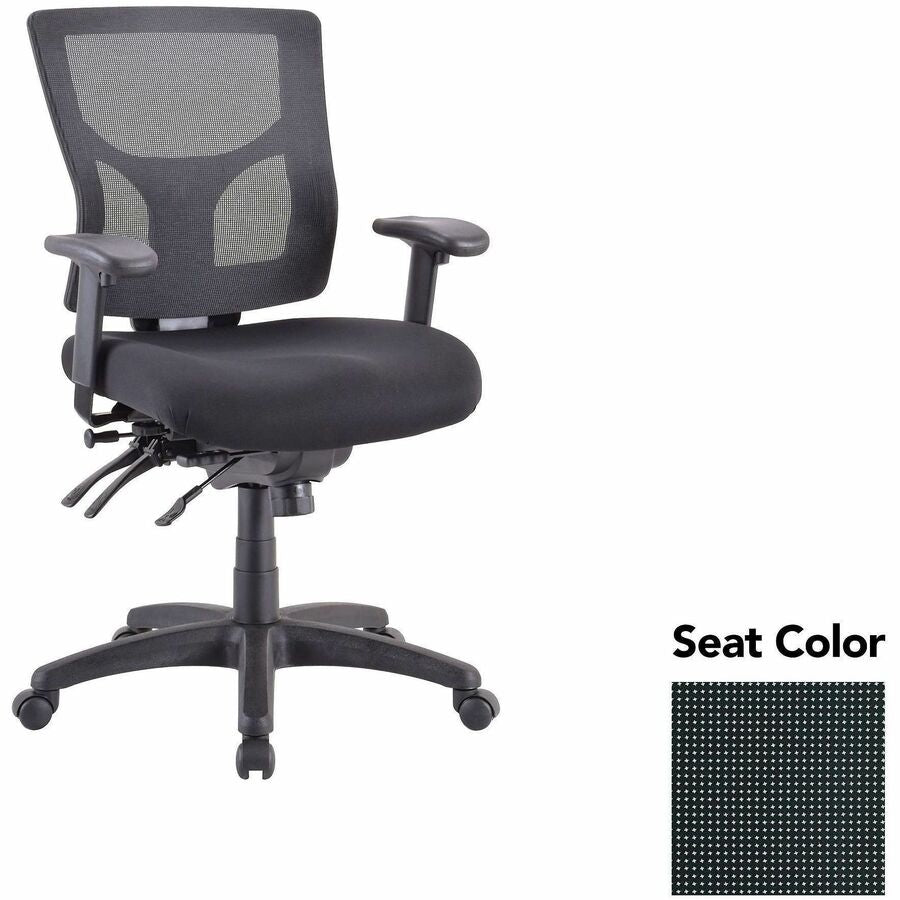 Lorell Multifunctional Mesh Mid-back Executive Chair - Expo Tuxedo Seat Color - Mesh Back Material - Mid Back - 1 Each