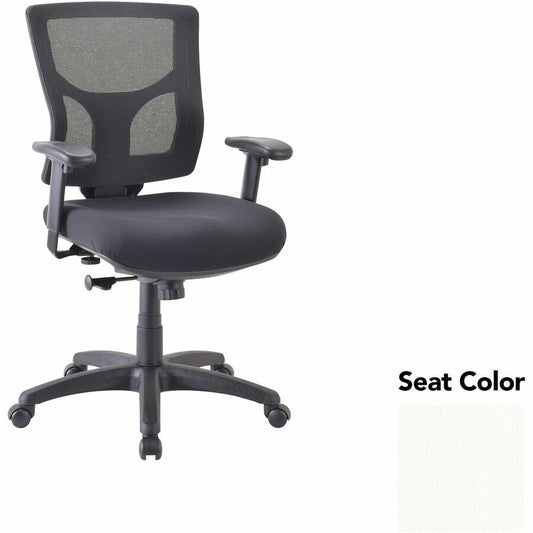 Lorell Conjure Swivel/Tilt Task Chair - Dillon Snow Seat Color - Mesh Back Material - Mid Back - Armrest - 1 Each