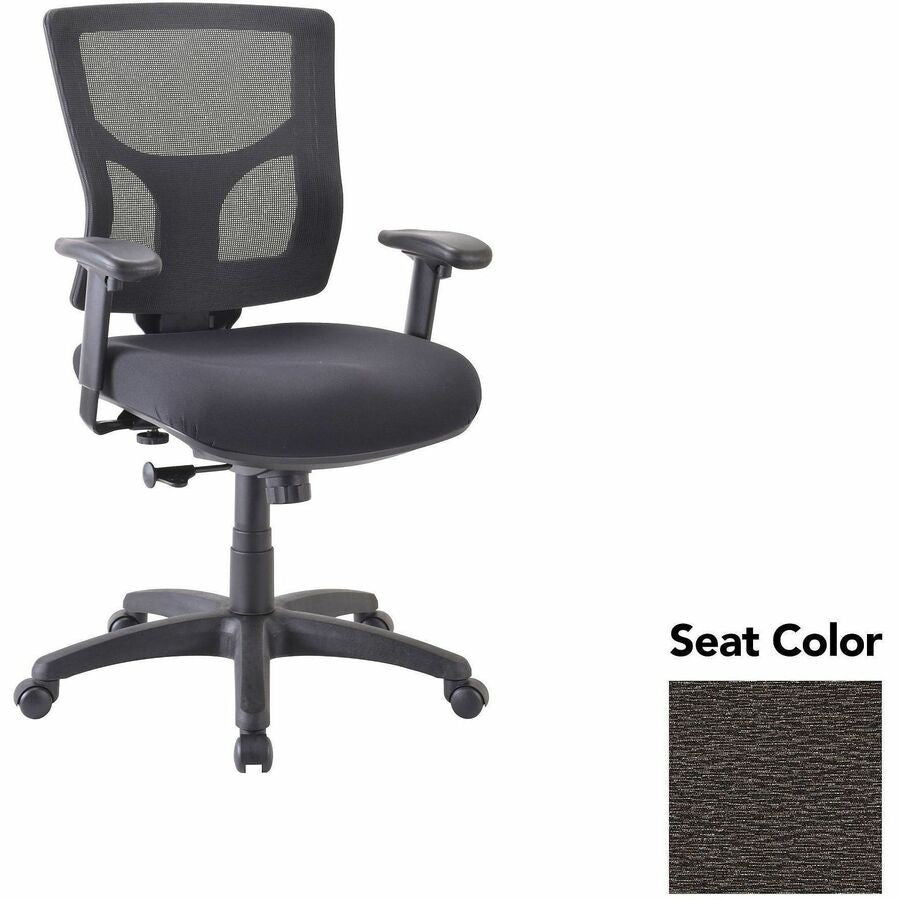 Lorell Conjure Swivel/Tilt Task Chair - Fuse Pepper Seat Color - Mesh Back Material - Mid Back - Armrest - 1 Each