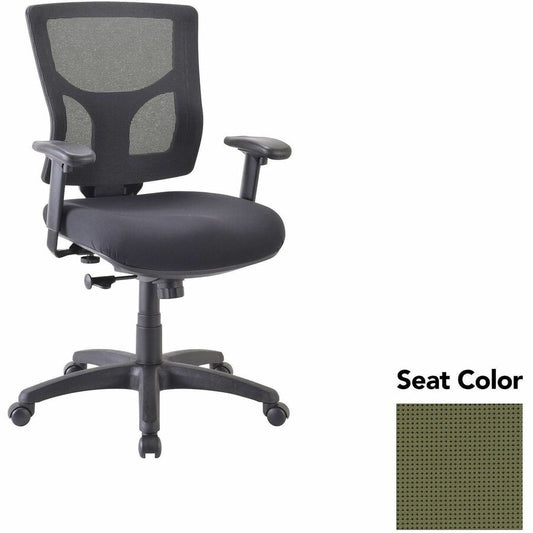 Lorell Conjure Swivel/Tilt Task Chair - Expo Leaf Seat Color - Mesh Back Material - Mid Back - Armrest - 1 Each