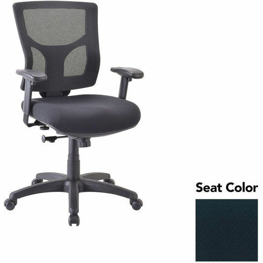 Lorell Conjure Swivel/Tilt Task Chair - Insight Ebony Seat Color - Mesh Back Material - Mid Back - Armrest - 1 Each