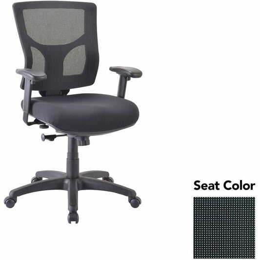 Lorell Chair - Expo Tuxedo Seat Color - Mesh Back Material - Mid Back - Armrest - 1 Each