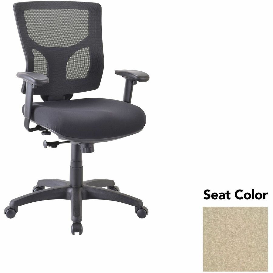 Lorell Conjure Swivel/Tilt Task Chair - Forte Pumice Seat Color - Mesh Back Material - Mid Back - Armrest - 1 Each