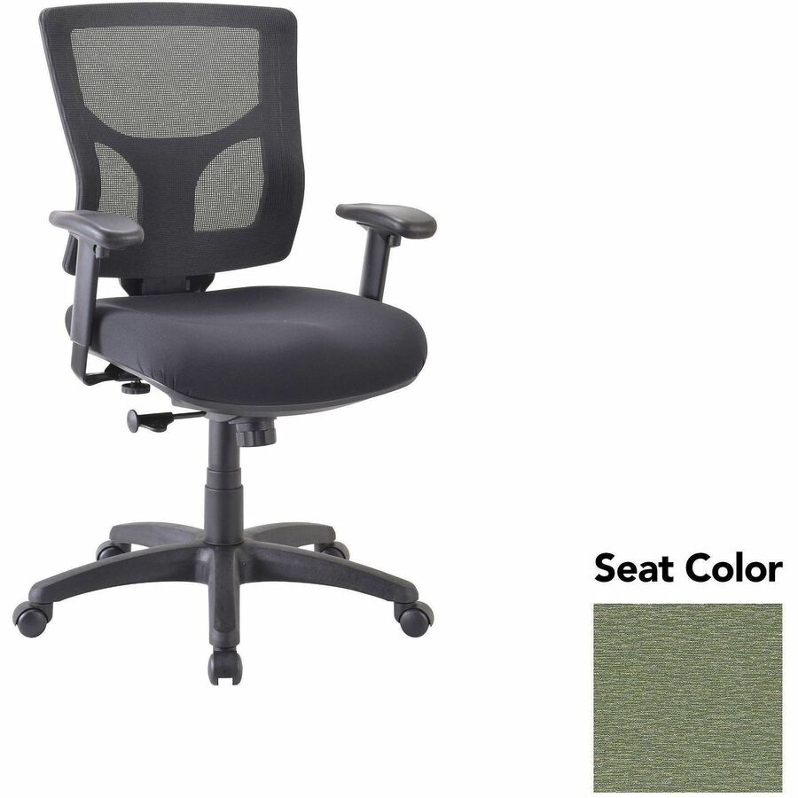 Lorell Conjure Swivel/Tilt Task Chair - Fuse Cress Seat Color - Mesh Back Material - Mid Back - Armrest - 1 Each