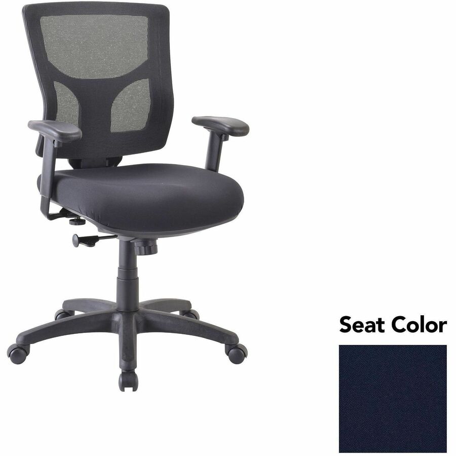 Lorell Conjure Swivel/Tilt Task Chair - Forte Cadet Seat Color - Mesh Back Material - Mid Back - Armrest - 1 Each