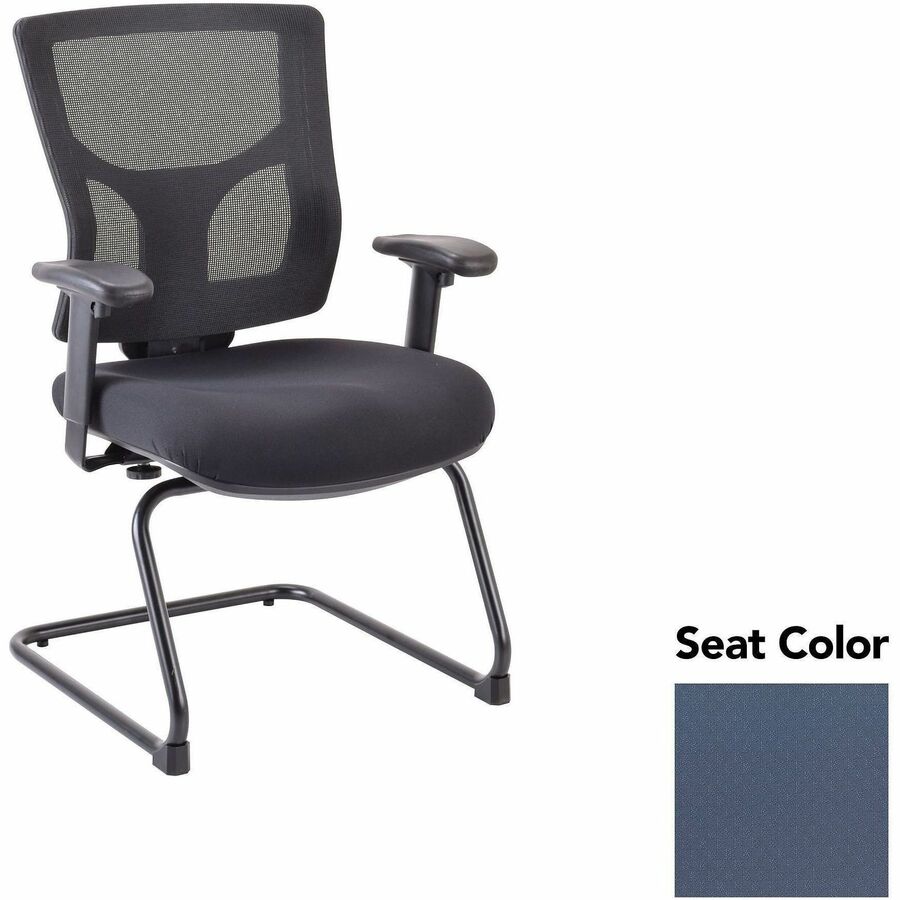 Lorell Conjure Sled Base Guest Chair - Insight Periwinkle Blue Seat Color - Polyurethane Foam Seat Material - Mesh Back Material - Mid Back - Cantilever, Sled Base - Armrest - 1 Each