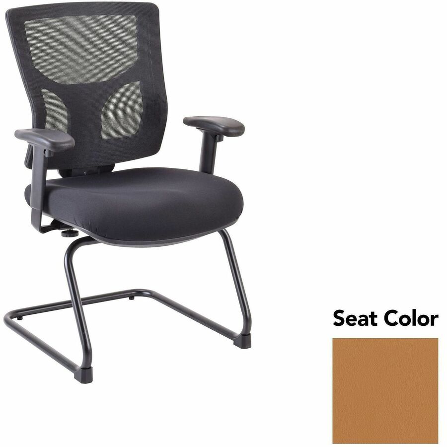 Lorell Conjure Sled Base Guest Chair - Dillon Fiesta Seat Color - Polyurethane Foam Seat Material - Mesh Back Material - Mid Back - Cantilever, Sled Base - Armrest - 1 Each