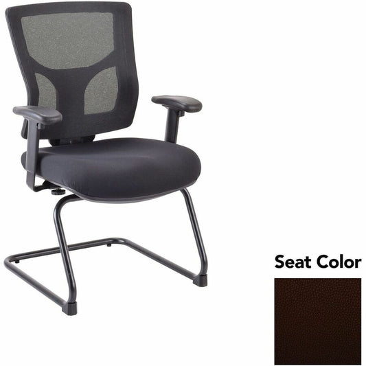 Lorell Conjure Sled Base Guest Chair - Canyon Nightfall Seat Color - Polyurethane Foam Seat Material - Mesh Back Material - Mid Back - Cantilever, Sled Base - Armrest - 1 Each