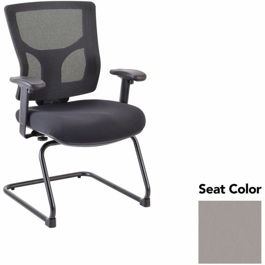 Lorell Conjure Sled Base Guest Chair - Castillo Metal Seat Color - Polyurethane Foam Seat Material - Mesh Back Material - Mid Back - Cantilever, Sled Base - Armrest - 1 Each