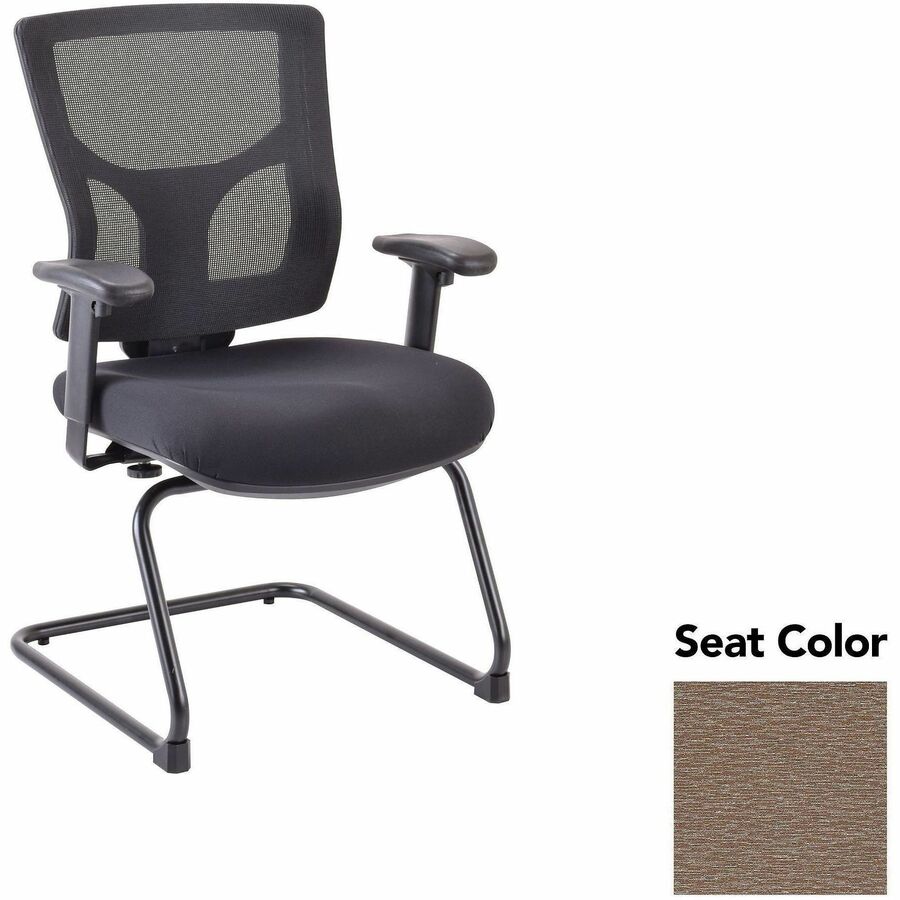 Lorell Conjure Sled Base Guest Chair - Fuse Malted Seat Color - Polyurethane Foam Seat Material - Mesh Back Material - Mid Back - Cantilever, Sled Base - Armrest - 1 Each
