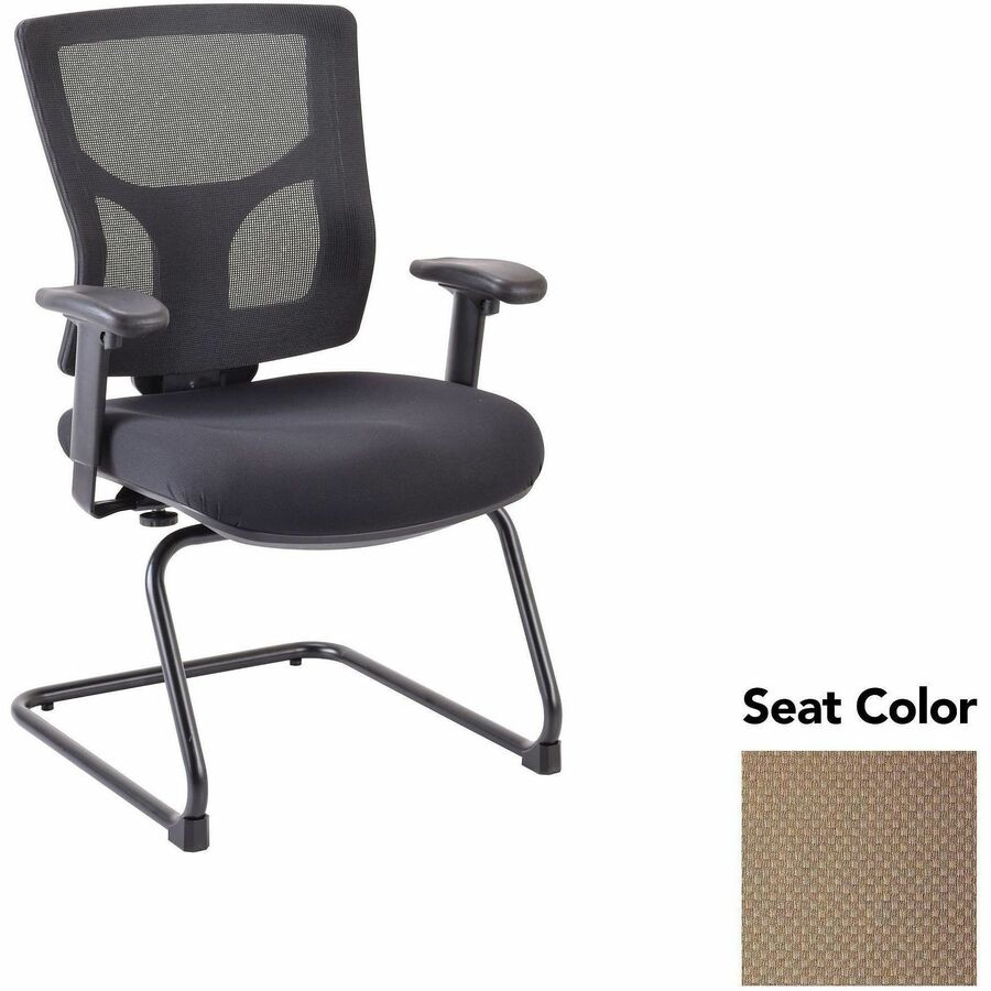 Lorell Conjure Sled Base Guest Chair - Perfection Beige Seat Color - Polyurethane Foam Seat Material - Mesh Back Material - Mid Back - Cantilever, Sled Base - Armrest - 1 Each