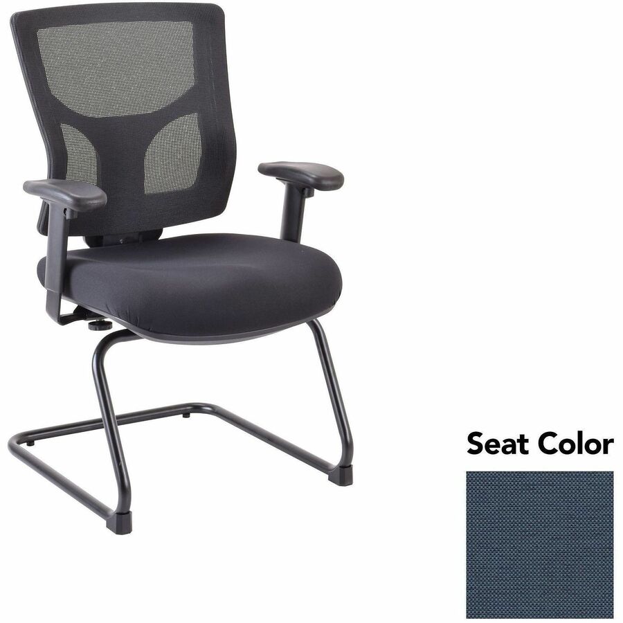 Lorell Conjure Sled Base Guest Chair - Shire Chesapeake Seat Color - Polyurethane Foam Seat Material - Mesh Back Material - Mid Back - Cantilever, Sled Base - Armrest - 1 Each