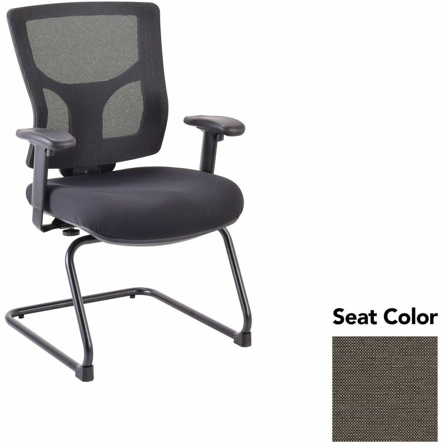 Lorell Conjure Sled Base Guest Chair - Shire Stonewall Seat Color - Polyurethane Foam Seat Material - Mesh Back Material - Mid Back - Cantilever, Sled Base - Armrest - 1 Each
