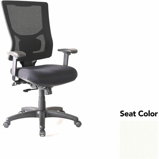 Lorell Conjure High-Back Office Chair - Dillon Snow Seat Color - Mesh Back Material - High Back - Armrest - 1 Each