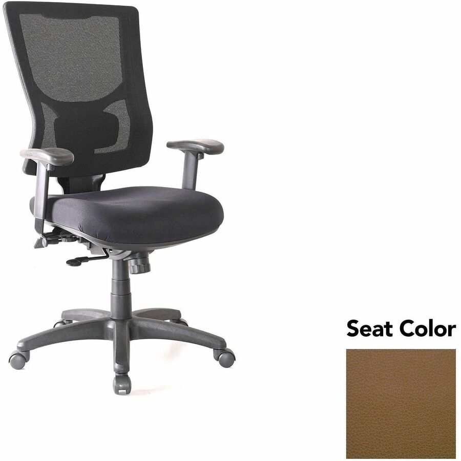 Lorell Conjure High-Back Office Chair - Canyon Mudslide Seat Color - Mesh Back Material - High Back - Armrest - 1 Each