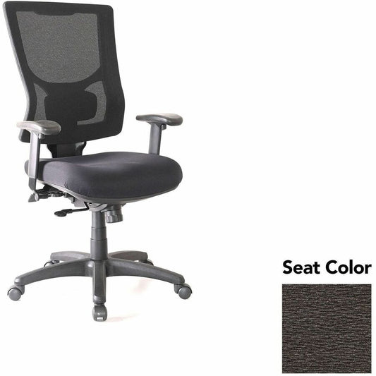 Lorell Conjure High-Back Office Chair - Fuse Pepper Seat Color - Mesh Back Material - High Back - Armrest - 1 Each