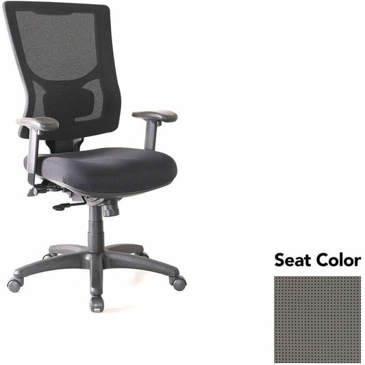 Lorell Conjure High-Back Office Chair - Expo Fog Seat Color - Mesh Back Material - High Back - Armrest - 1 Each