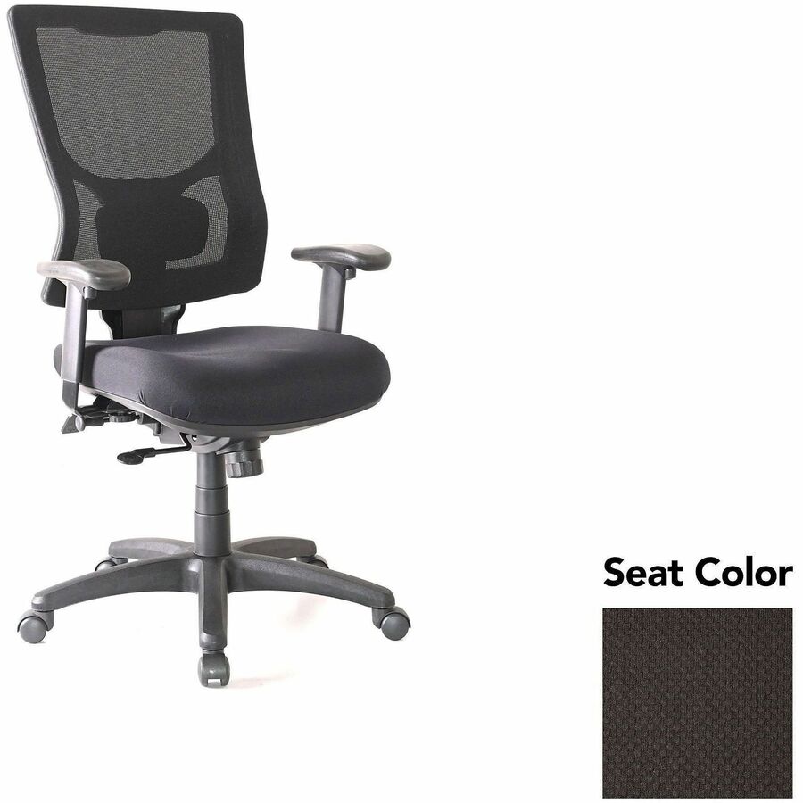 Lorell Conjure High-Back Office Chair - Perfection Black Seat Color - Mesh Back Material - High Back - Armrest - 1 Each