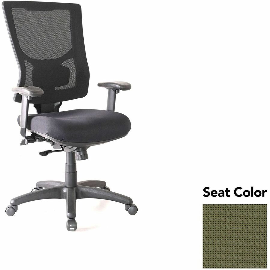 Lorell Conjure High-Back Office Chair - Expo Leaf Seat Color - Mesh Back Material - High Back - Armrest - 1 Each