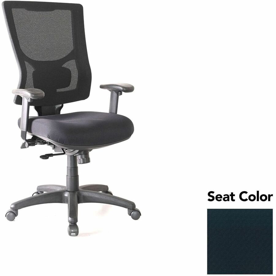 Lorell Conjure High-Back Office Chair - Insight Ebony Seat Color - Mesh Back Material - High Back - Armrest - 1 Each