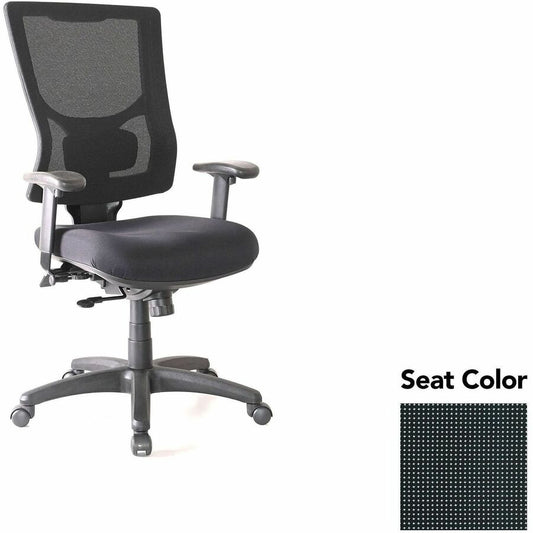 Lorell Conjure High-Back Office Chair - Expo Tuxedo Seat Color - Mesh Back Material - High Back - Armrest - 1 Each