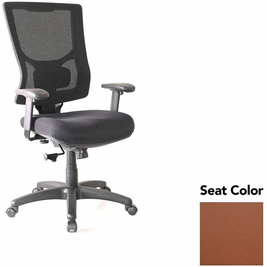 Lorell Conjure High-Back Swivel/Tilt Office Chair - Canyon Cordovan Seat Color - Polyurethane Foam Seat Material - Mesh Back Material - High Back - Armrest - 1 Each
