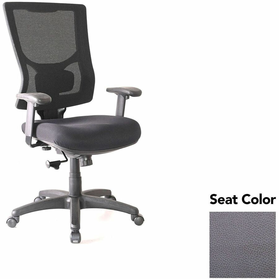 Lorell Conjure High-Back Swivel/Tilt Office Chair - Canyon Carbon Seat Color - Polyurethane Foam Seat Material - Mesh Back Material - High Back - Armrest - 1 Each