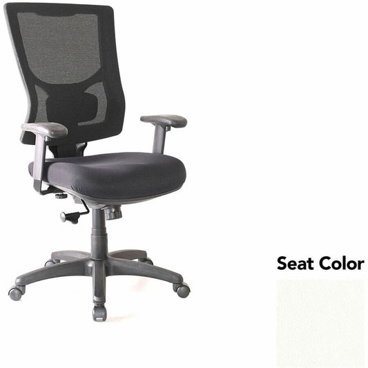 Lorell Conjure High-Back Swivel/Tilt Office Chair - Dillon Snow Seat Color - Polyurethane Foam Seat Material - Mesh Back Material - High Back - Armrest - 1 Each