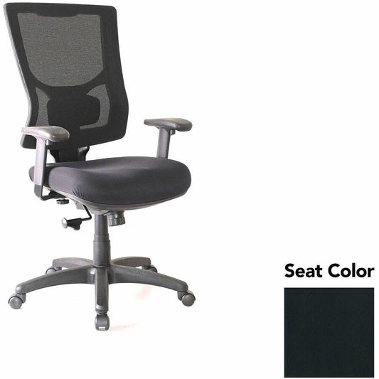 Lorell Conjure High-Back Swivel/Tilt Office Chair - Dillon Black Seat Color - Polyurethane Foam Seat Material - Mesh Back Material - High Back - Armrest - 1 Each