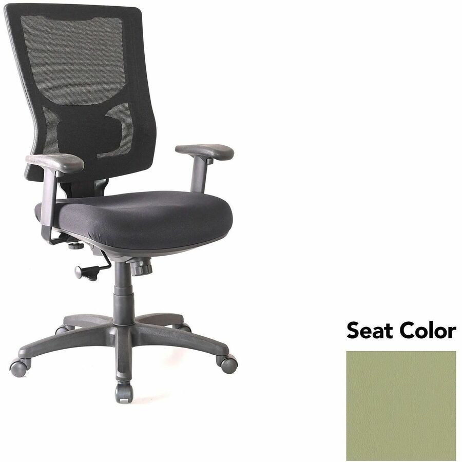 Lorell Conjure High-Back Swivel/Tilt Office Chair - Dillon Sage Seat Color - Polyurethane Foam Seat Material - Mesh Back Material - High Back - Armrest - 1 Each