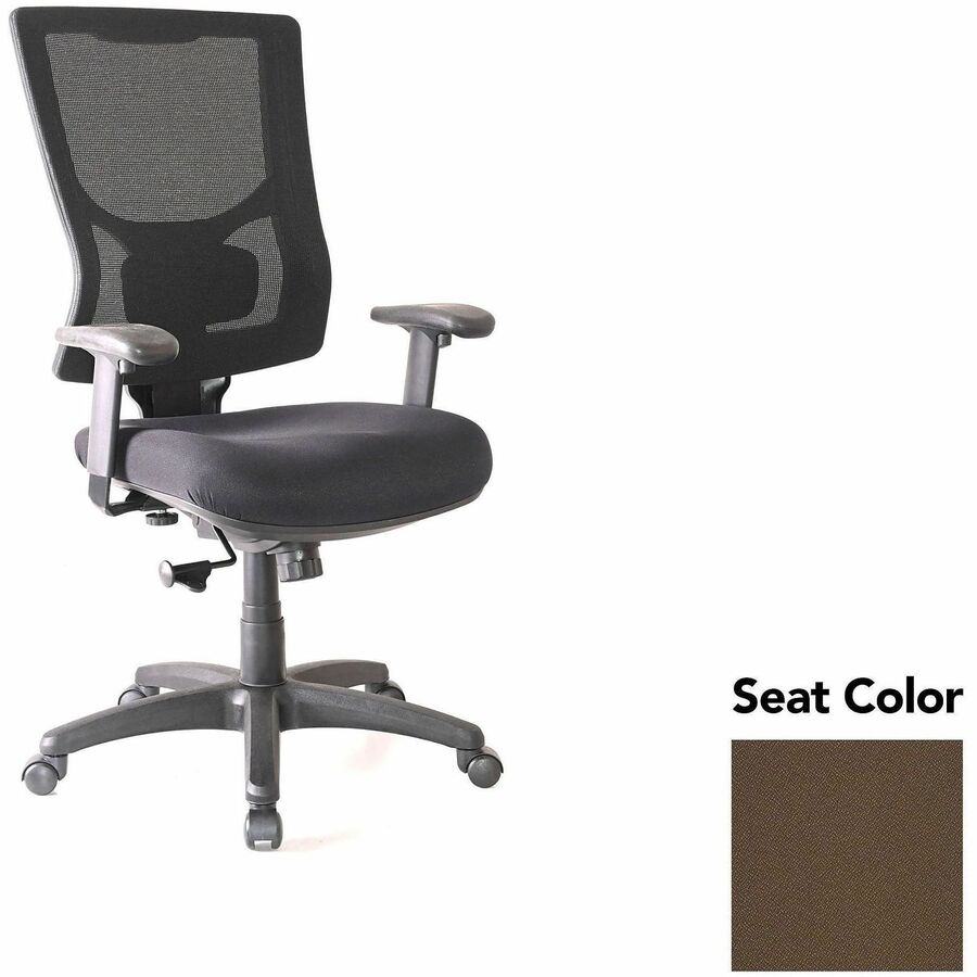 Lorell Conjure High-Back Swivel/Tilt Office Chair - Forte Fudge Seat Color - Polyurethane Foam Seat Material - Mesh Back Material - High Back - Armrest - 1 Each